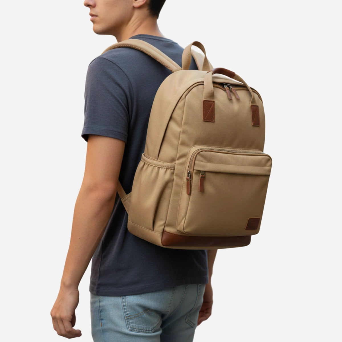 Aventro UrbanLite Casual Backpack Sand Brown - Image 4